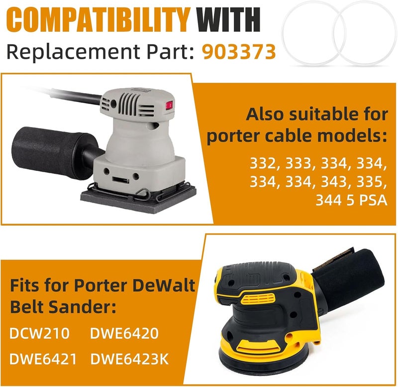 PROSOCOOL N430442 كابل صنفرة عشوائية الحزام 903373 متوافق مع صنفرة الحزام بورتر ديوالت DWE6421 DWE6423K 332 333 334 335 343، جزء صنفرة عشوائية (عبوة 2)  - Image 3